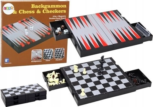 LeanToys 3in1 Game Set Magnetic Board