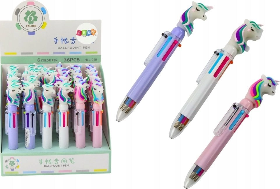 LeanToys Multicolored Unicorn Automatic Ballpoint Pen