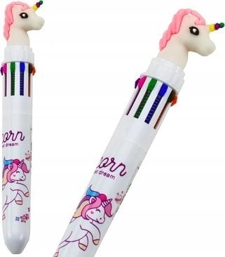 LeanToys Multicolored Unicorn Automatic Ballpoint Pen