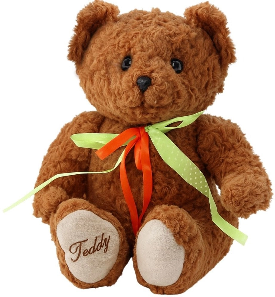Plush Mascot Cuddly Teddy Bear Green-Red