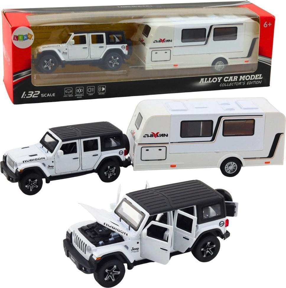 LeanToys Off-Road Car Set Camper Metal