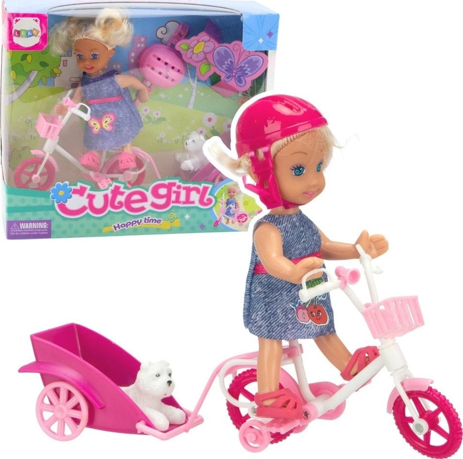 LeanToys Set Mini Doll Bicycle Trailer