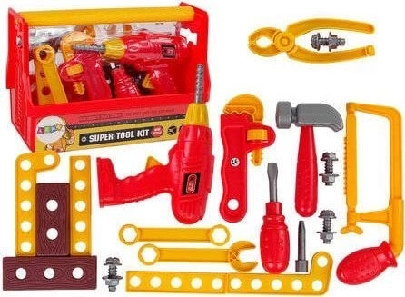 LeanToys Tool Set Box Hammer Tongs