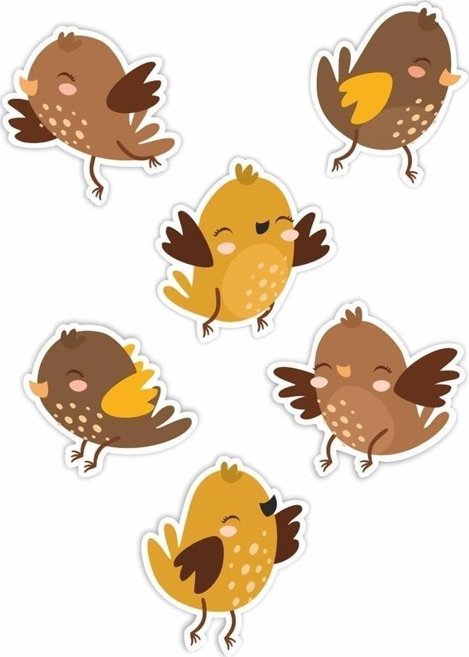 Double-sided window decorations - Sparrows 01