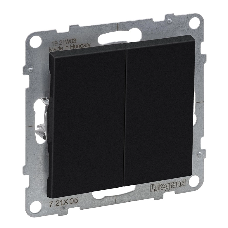 Legrand SUNO Double black candlestick switch