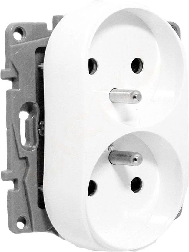 Legrand Gniazdo podwójne Niole 2P+Z białe