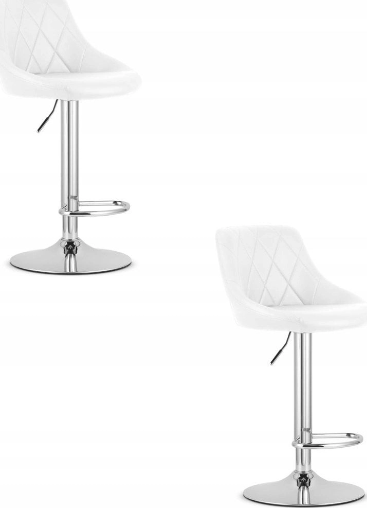 Leobert KAST stool - white eco-leather/chrome