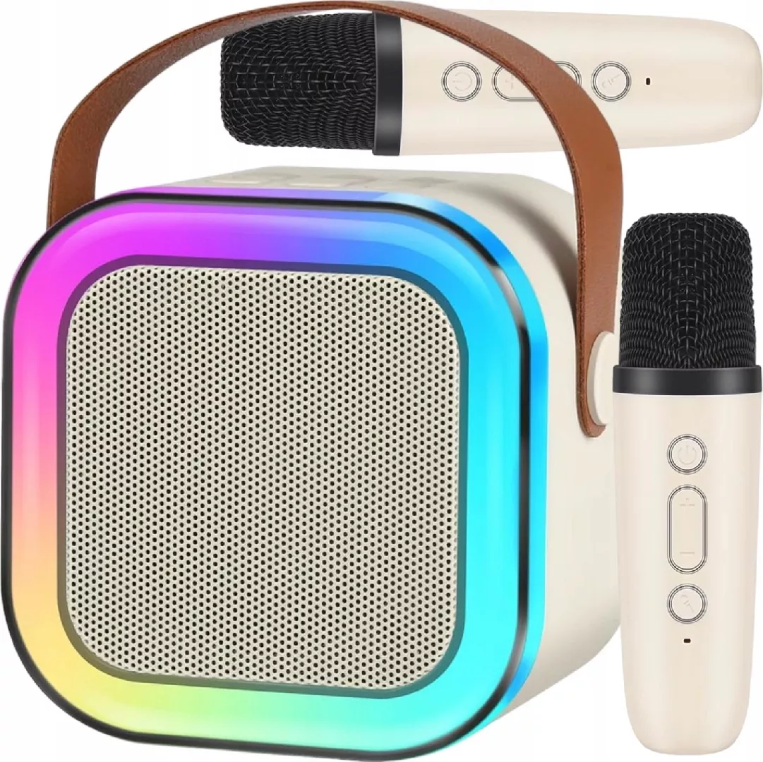 PRZENOŚNY ZESTAW KARAOKE GŁOŚNIK BLUETOOTH RGB