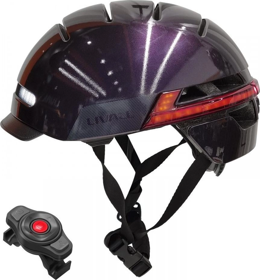 Bluetooth city helmet 54-58cm LED/SOS/Intercom purple