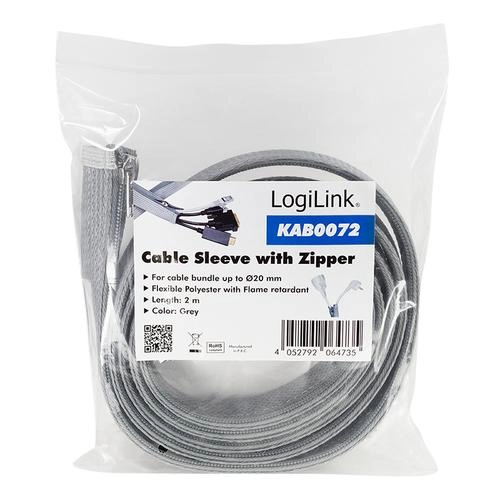 Logilink cable hose with zipper polyester