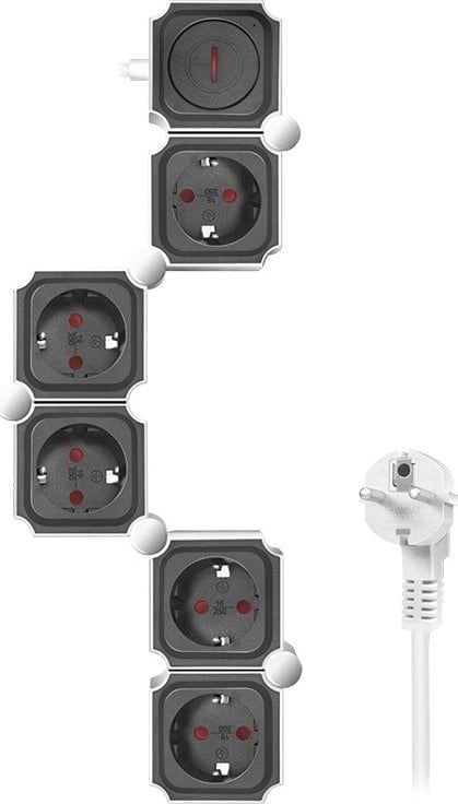 LogiLink LPS277 Steckdosenleiste mit Schalter Weiss