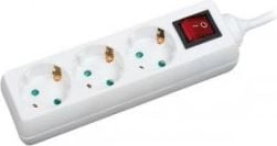 3-socket power strip with a switch