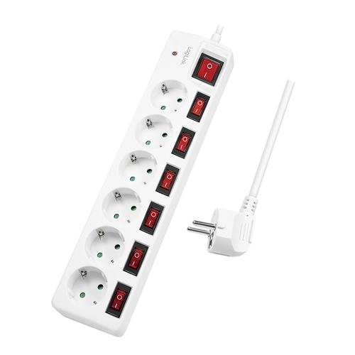 Logilink 6-way power strip  6xCEE 7/3