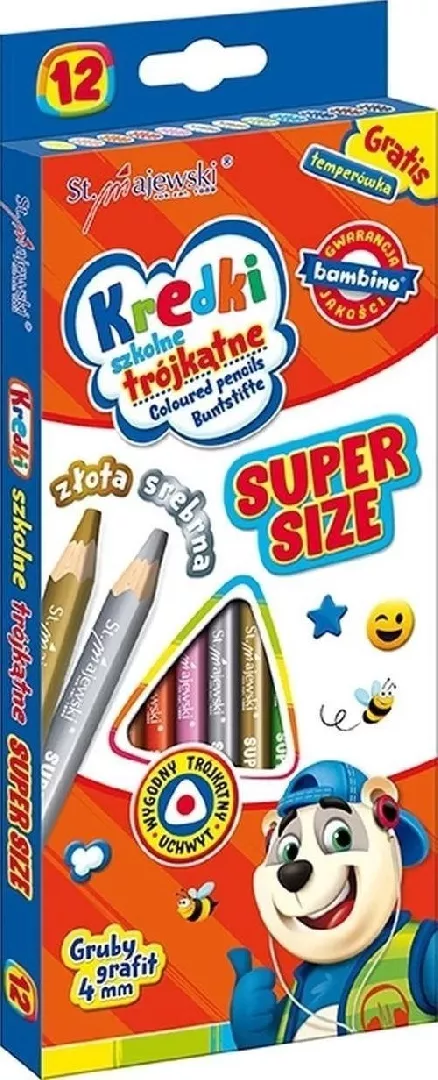 MAJEWSKI Triangular school crayons 12 colors