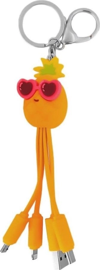 Keychain with pineapple 3in1 charging cables