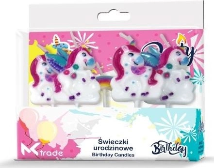 Birthday candles 5cm 5pcs Unicorns with