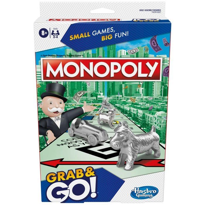 BOARD MONOPOLY TRAVEL GAME GRAB/GO F8256BAL