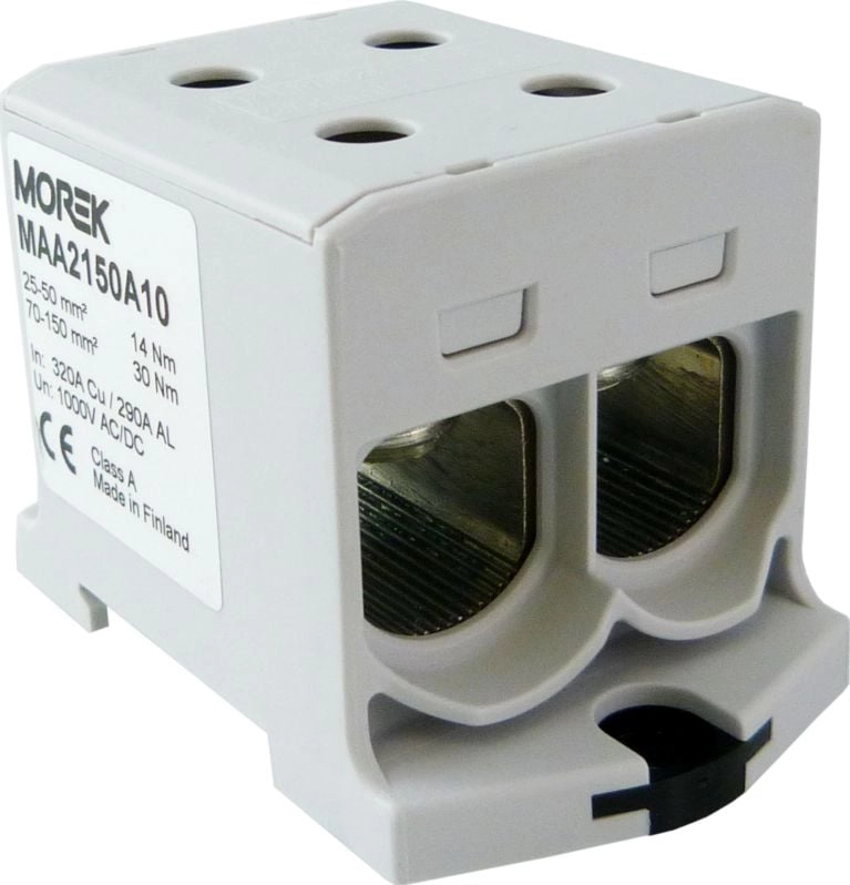 MOREK Złączka szynowa 25-150mm2 szara 4otwor