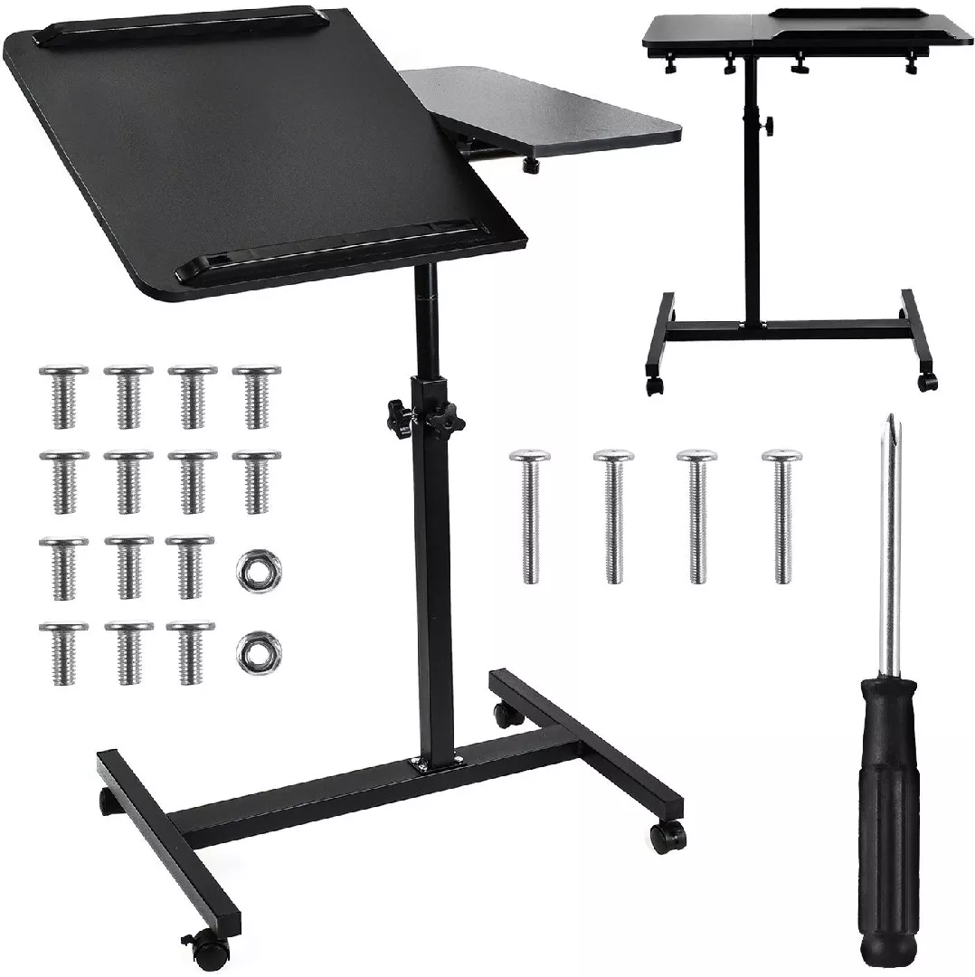 Maclean mobile desk/laptop stand black height