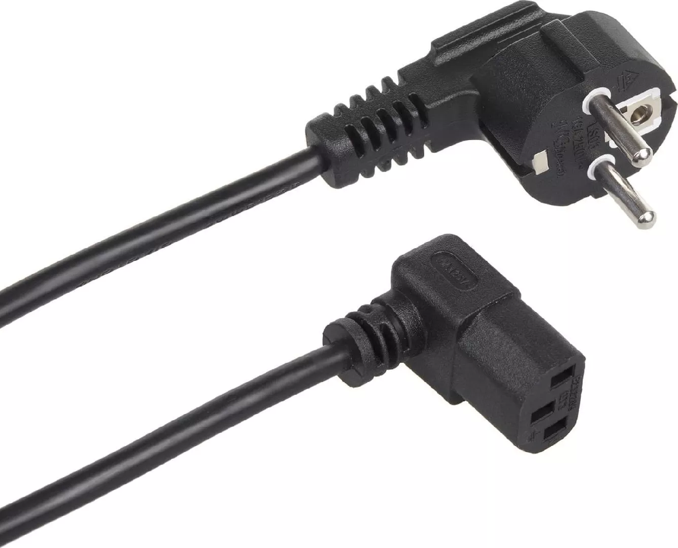 Maclean power cable angled 3 pin
