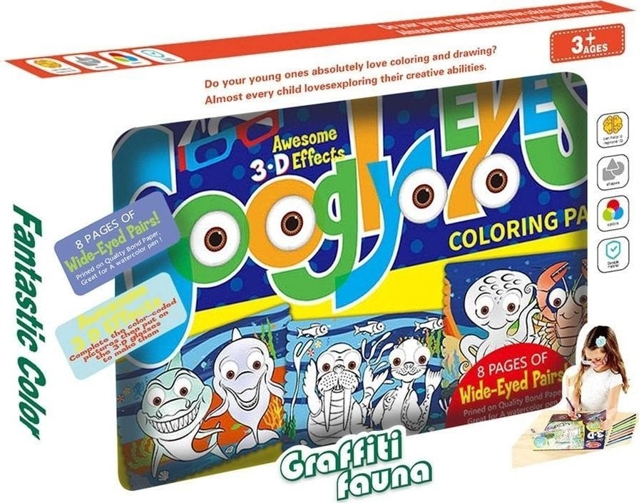 3D coloring book + markers 007174