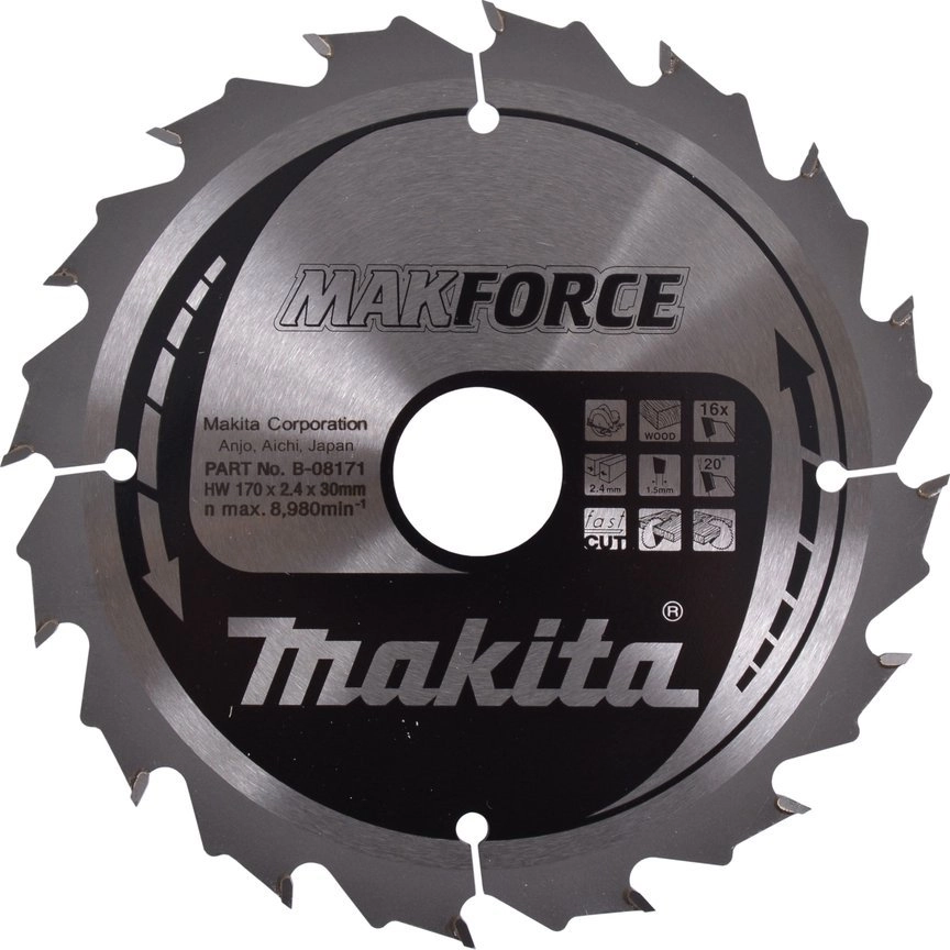 MAKITA PIŁA TARCZOWA 170x30x16z MAKFORCE DREWNO