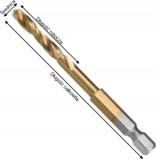 MAKITA WIERTŁO DO METALU HSS-TIN 1/4&quot