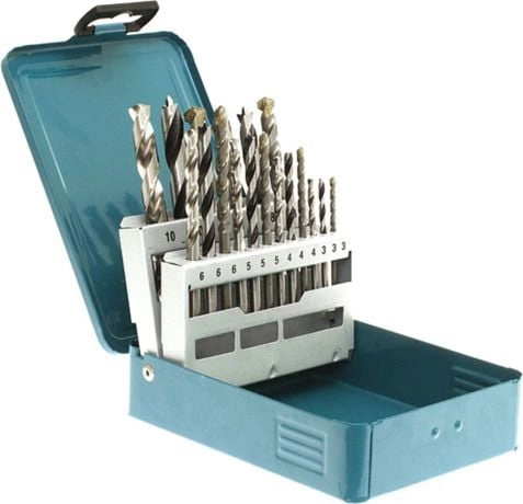 Drill set D-46202 18 pieces (blue)
