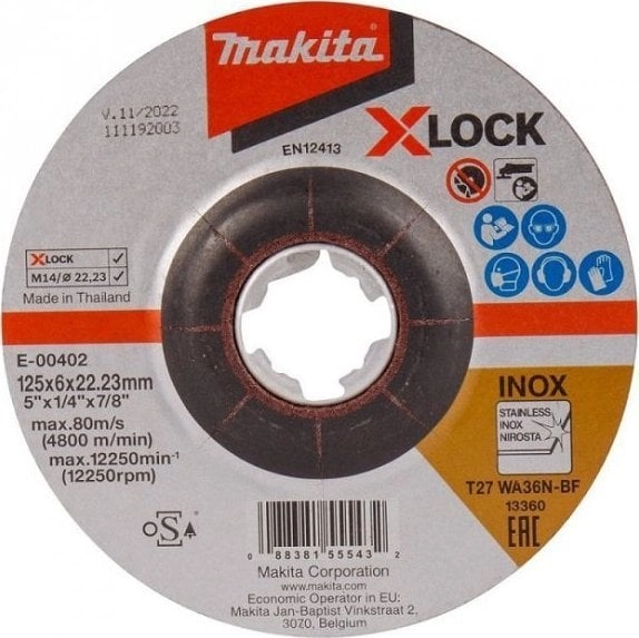 Makita GRINDING DISC FOR METAL 125*6*22MM