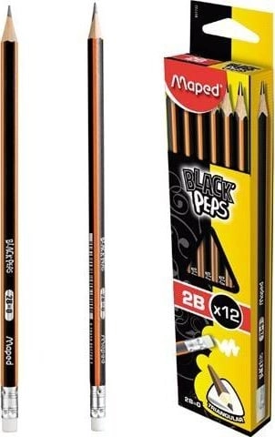 Maped Pencil with eraser Blackpeps 2B