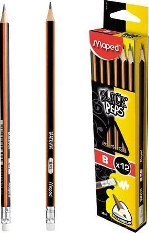 Maped Blackpeps B pencil with eraser