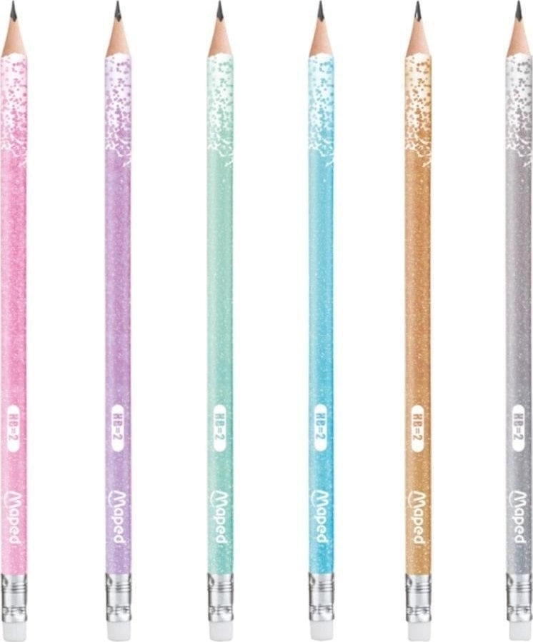Glitter glitter HB pencil with eraser