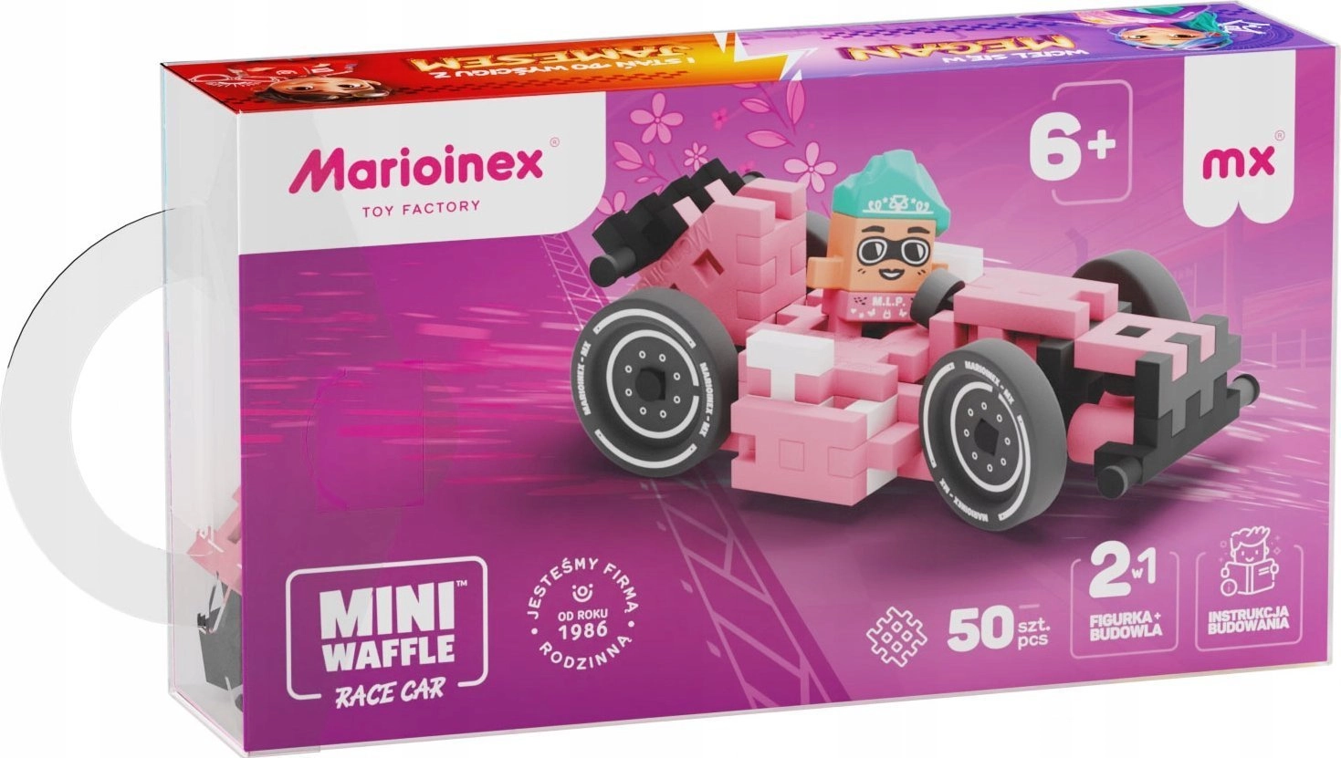 Mini Waffle 50el Cars: Pink Race