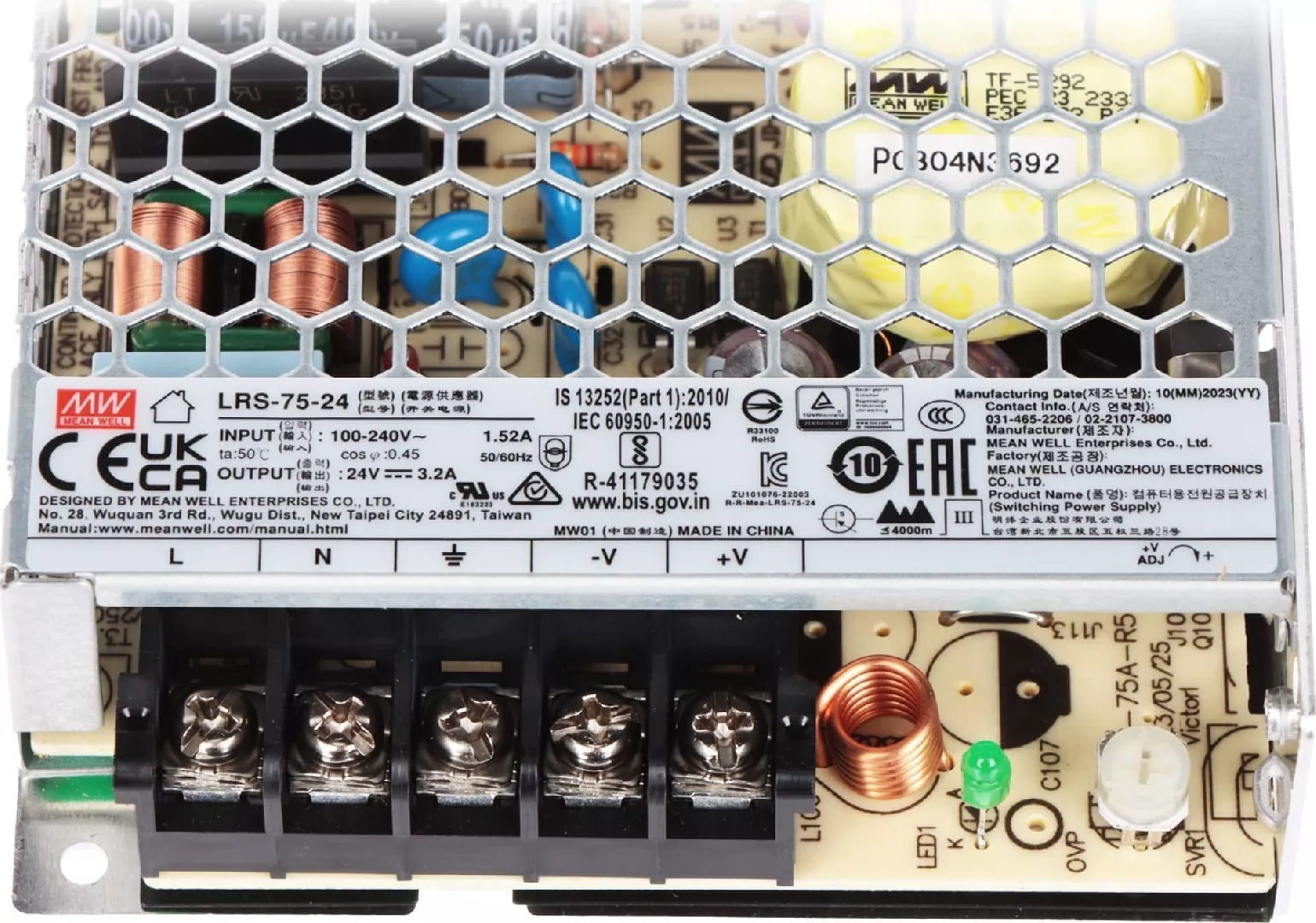 SWITCHING POWER SUPPLY LRS-75-24 MEAN WELL
