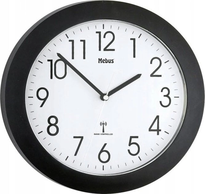Mebus 52450 wireless wall clock black