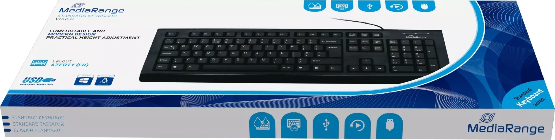 MediaRange Cable keyboard ultr flat keys