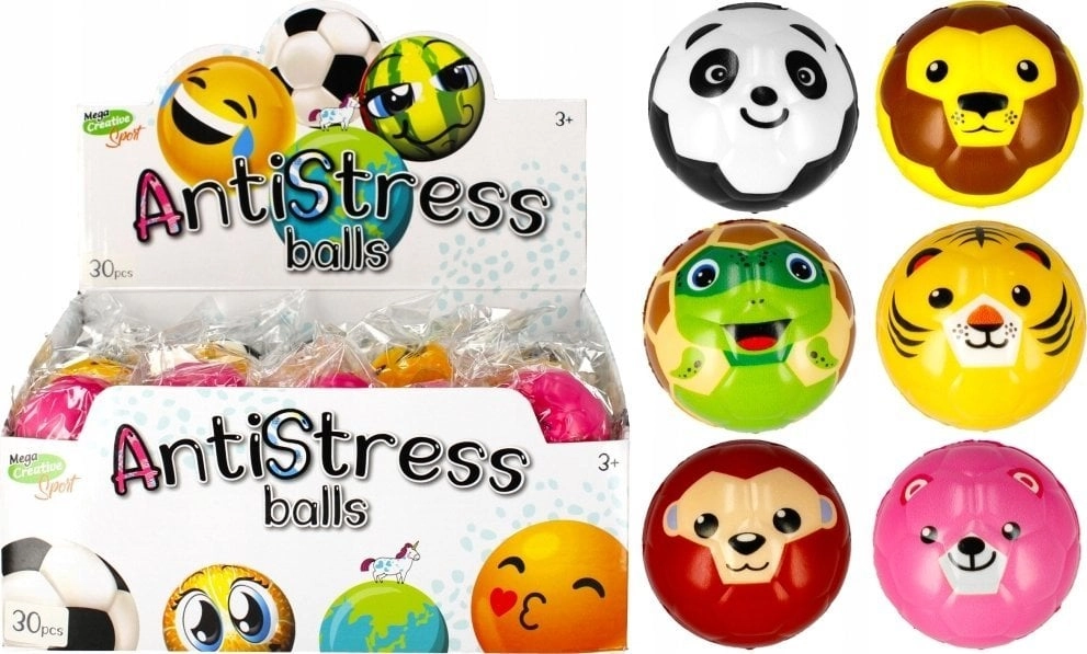 Mega Creative ANTISTRESS BALL 6CM ZWIERZ