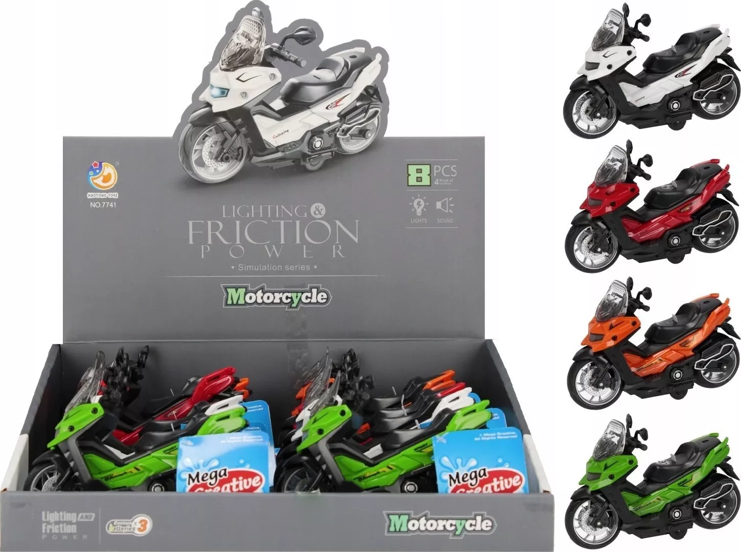 Mega Creative MOTOCYKL B/O 14CM SCOOTER
