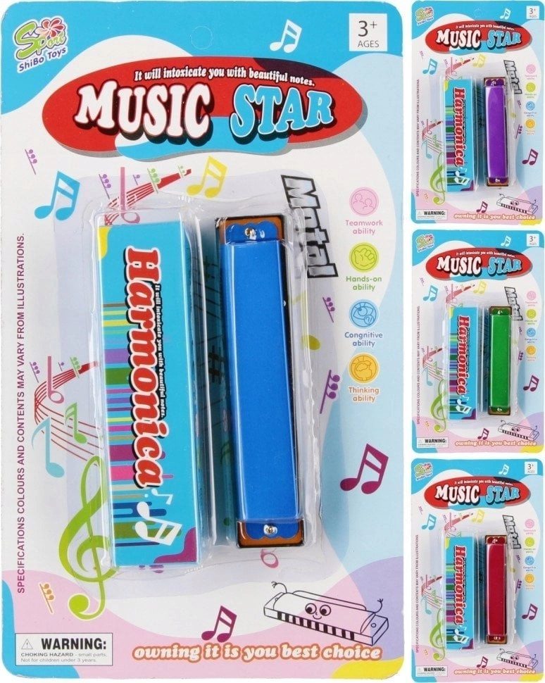 Mega Creative HARMONIJKA MET/PLAST 16X27X3 MIX4