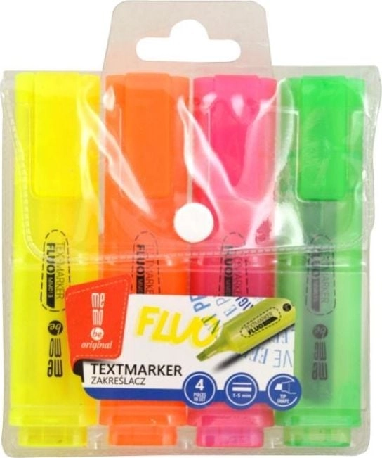 Neon highlighters case 4 colors MemoBe