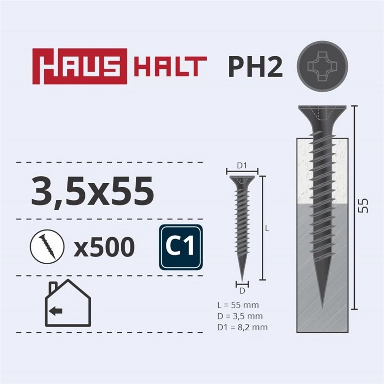 DRYWALL SCREW FOR METAL 3.5X55