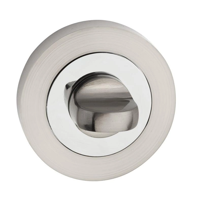 Metal-Bud Round screw-on toilet sign nickel-chrome