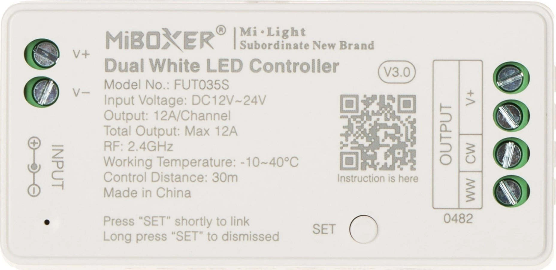 MiBoxer CCT 12A Mi-Light FUT035S LED