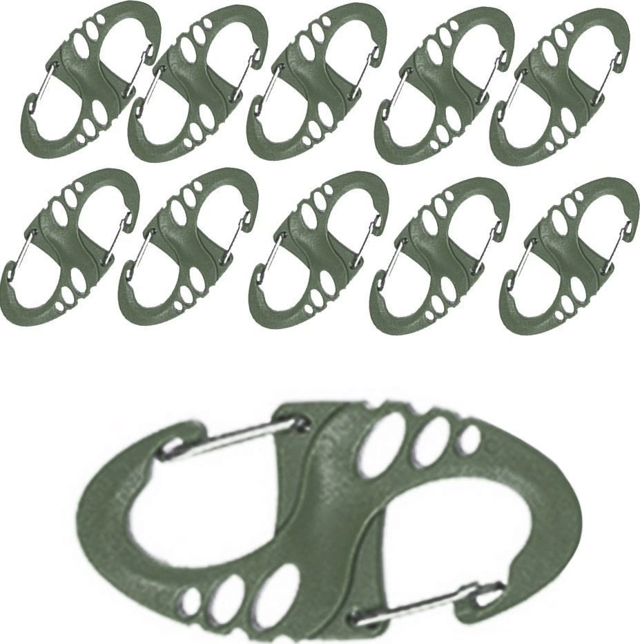 MIL-TEC S-HOOK OLIVE CARABINER SET -