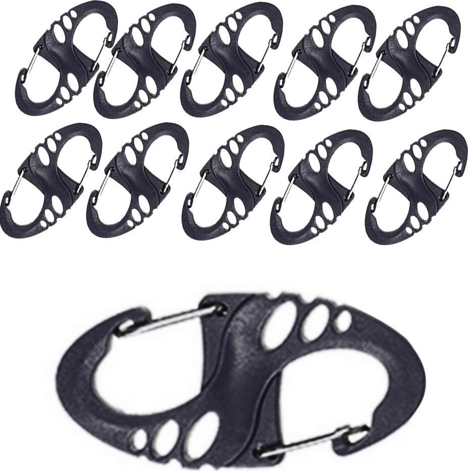 MIL-TEC S-HOOK BLACK CARABINER SET -