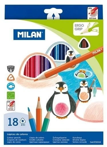 Milan Triangular pencil crayons  18 colors