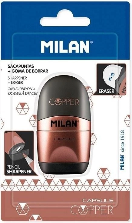 Milan Capsule Cooper sharpener and eraser