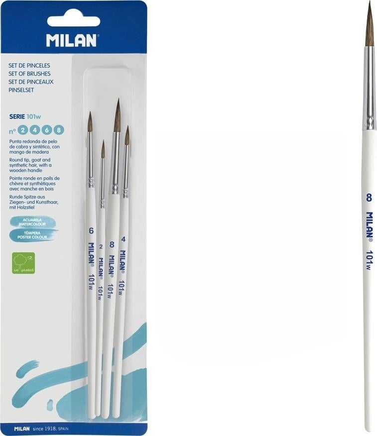 Milan ROUND GOAT HAIR BRUSHES MILAN