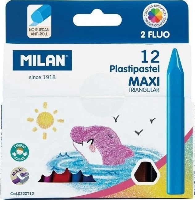 Milan Maxi wax crayons Plastipastel 12