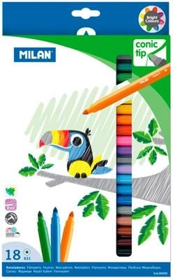 Milan Markers  conical tip  18 colors